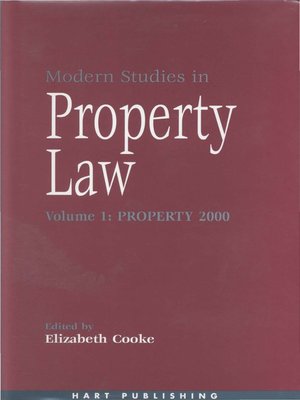 cover image of Modern Studies in Property Law, Volume 1